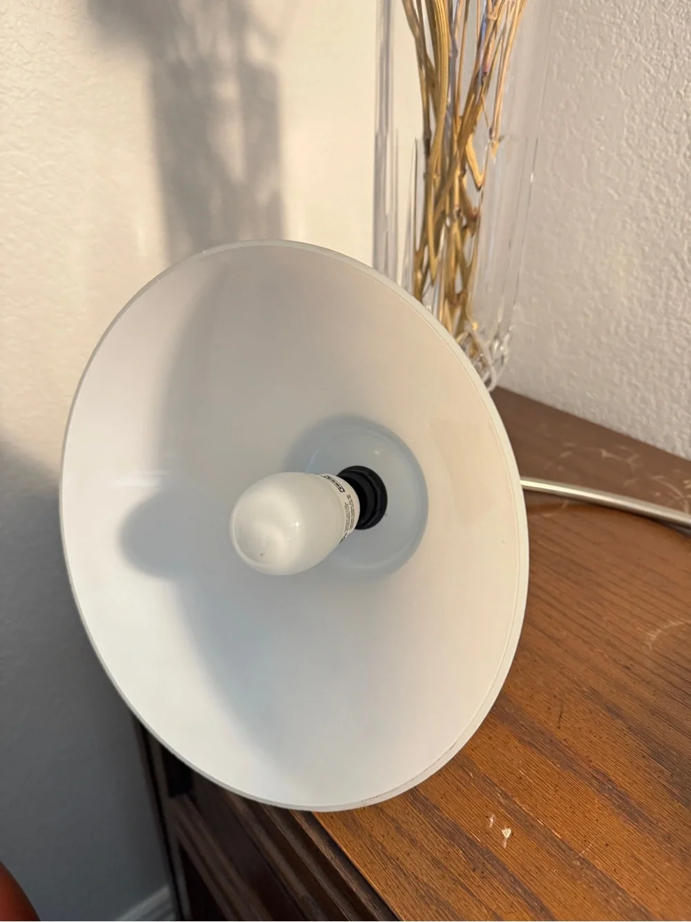 Vintage MCM IKEA Kroby Table Desk Lamp Milk Glass Brushed Nickle Finish
